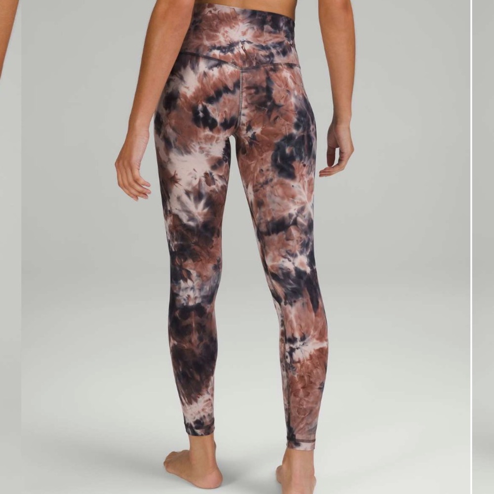 lululemon align 25" leggings diamond dye graphite grey pink pastel size 4